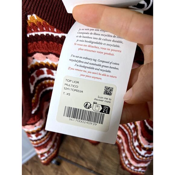 Sezane Lior Knit Top size XS - Picture 3 of 9